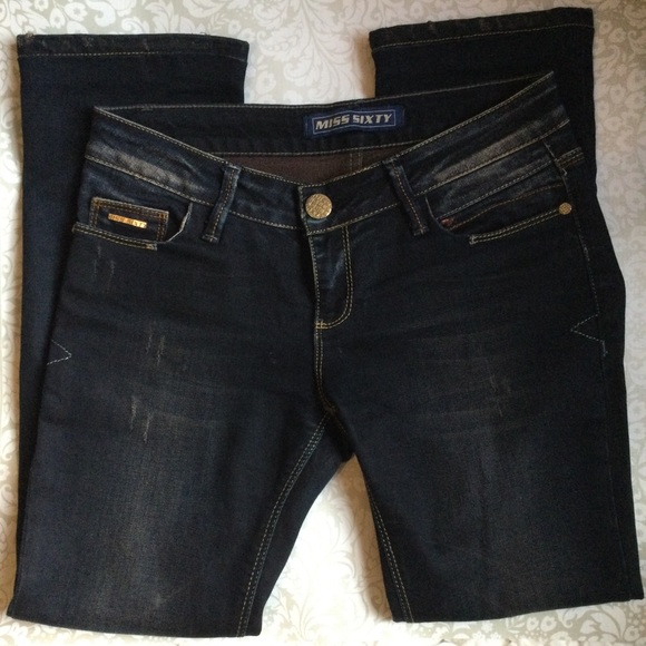 MISS SIXTY Jeans Dark Wash Size 29 Cropped Ankle Hemmed - Picture 1 of 11